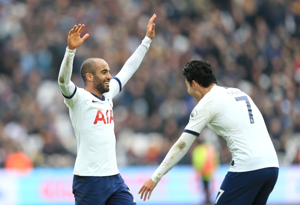 Son y Moura celebrando uno de los goles del nuevo Tottenham de Mourinho | Foto: Tottenham Hotspurs FC