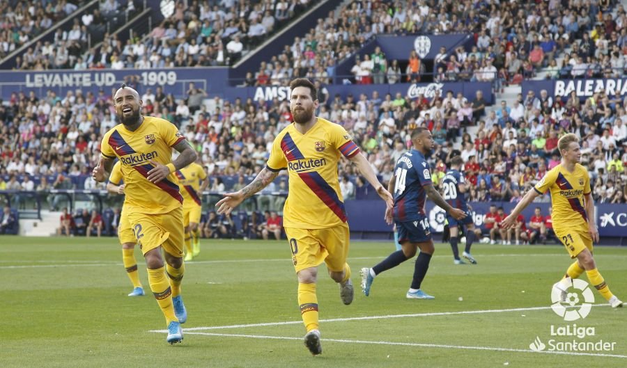 Messi marcó un penalti. Foto: @LaLiga