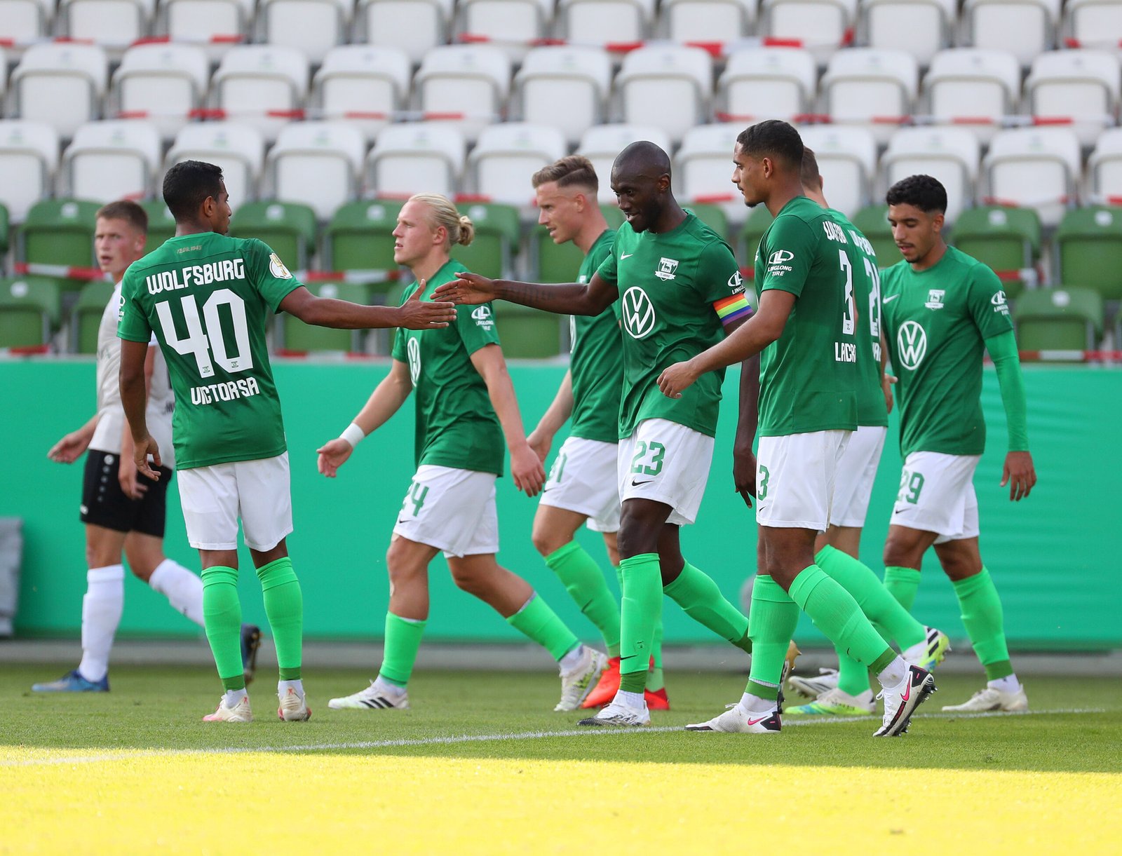 El Wolfsburg (Bundesliga) en su victoría la semana pasada frente al Union Fürstenwalde